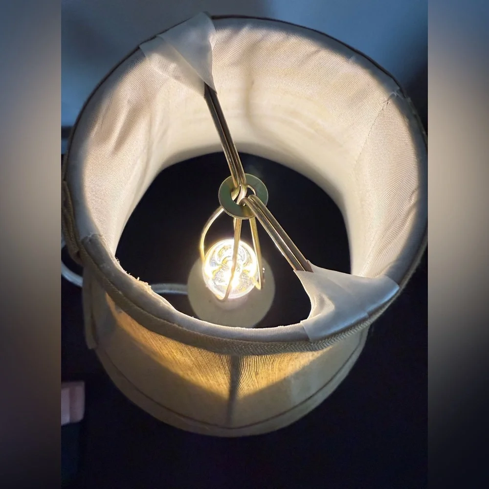Mid century modern Mini Accent art table lamp petite vanity light dresser VTG 9”